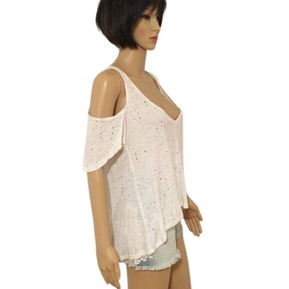 Olivaceous -- Cold Shoulder Linen Blend Top or Coverup - Picture 6 of 16